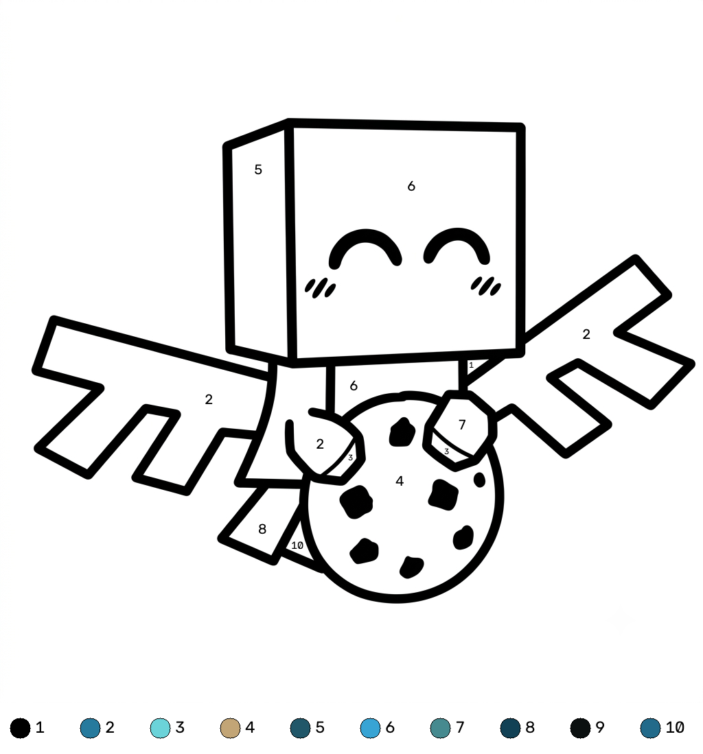 Allay Minecraft 14 Allay Minecraft coloring by numbers páginas para colorear