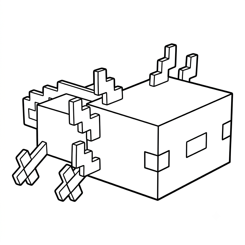 Axolotl Minecraft 8 Axolotl Minecraft para colorear