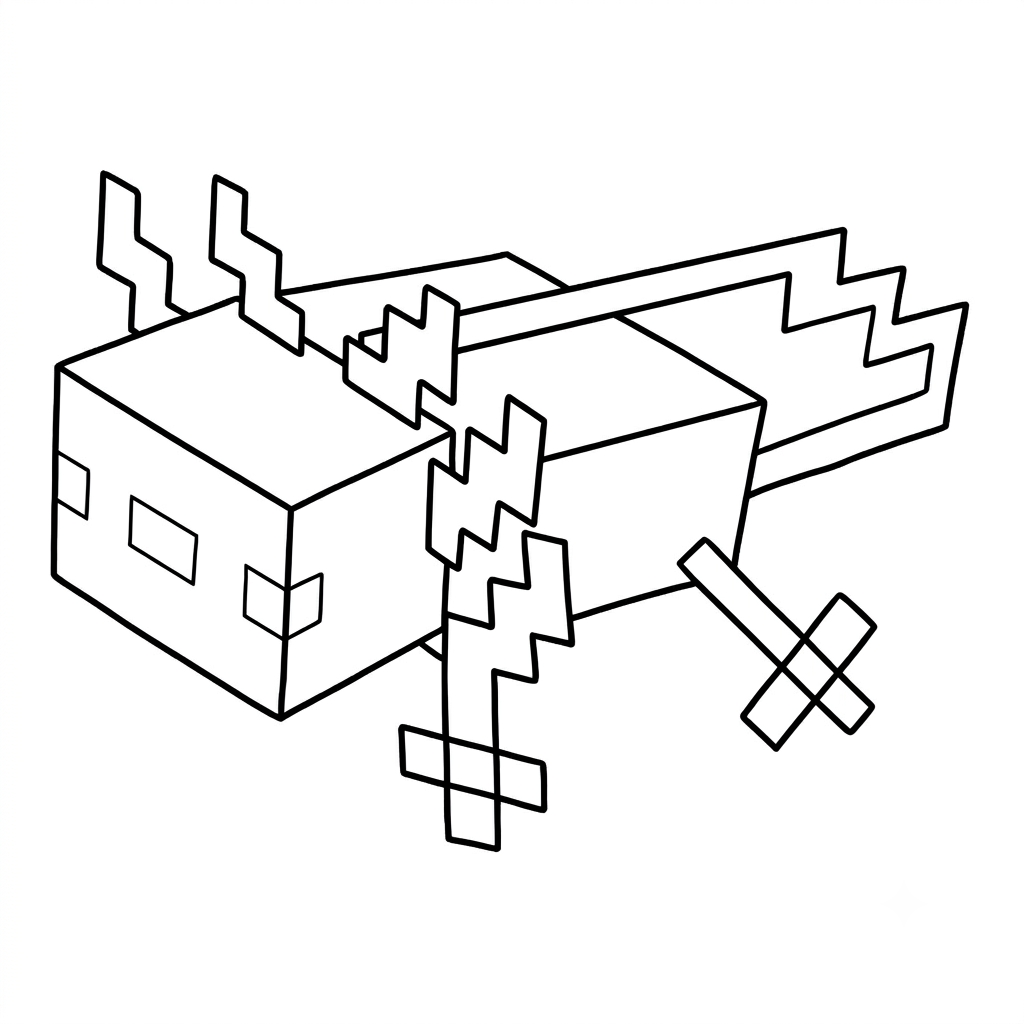 Axolotl Minecraft 6 Axolotl Minecraft dibujos para colorear grinch