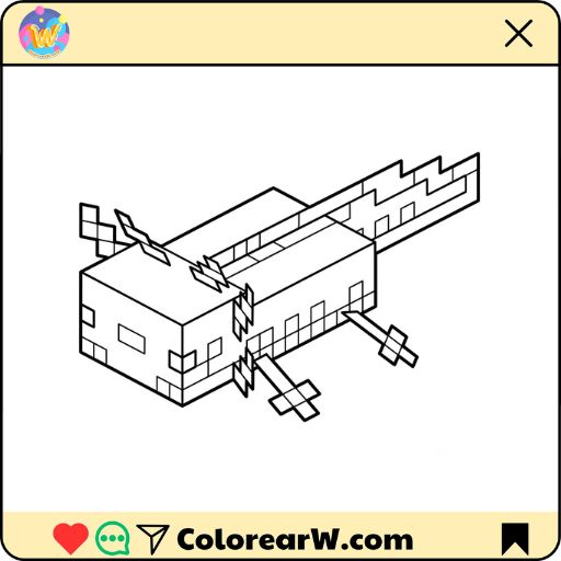 Axolotl Minecraft para colorear thumbnail
