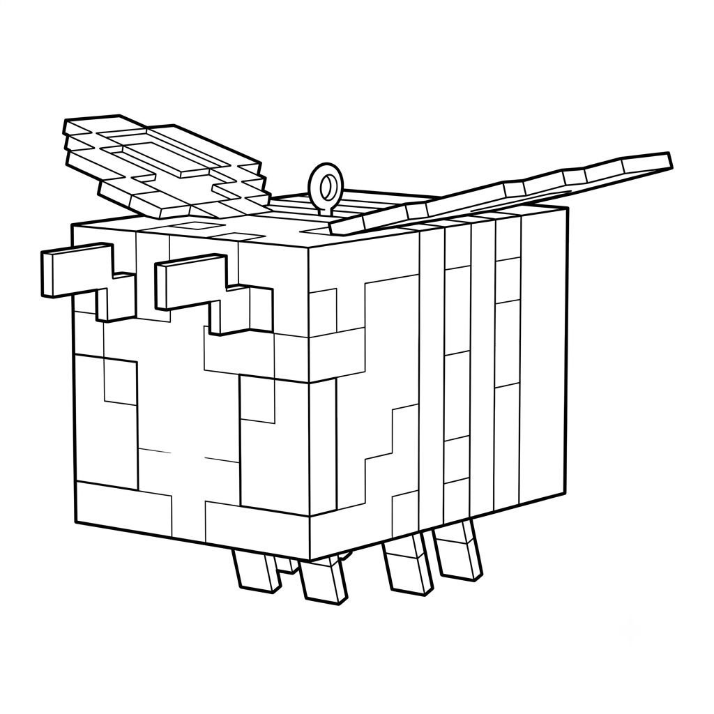 páginas para colorear imprimibles Bee Minecraft 1