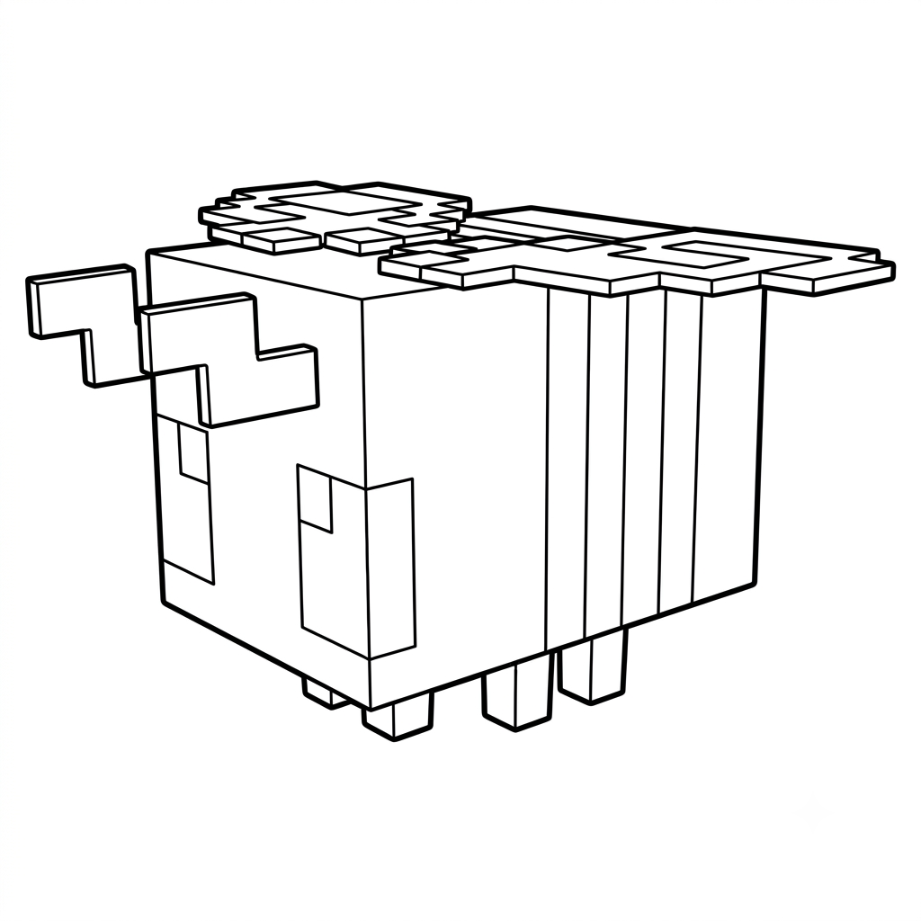 páginas para colorear imprimibles gratis Bee Minecraft