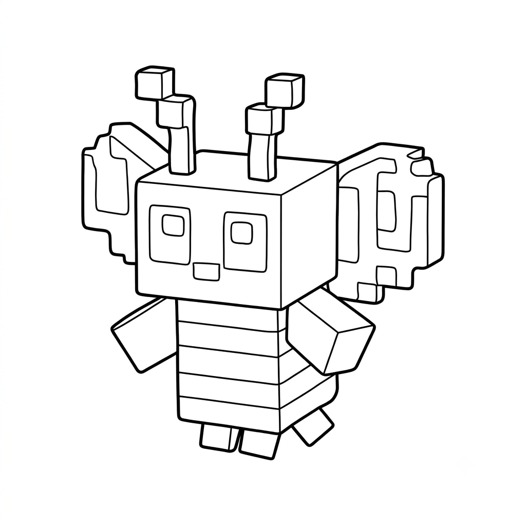 páginas para colorear imprimibles Bee Minecraft