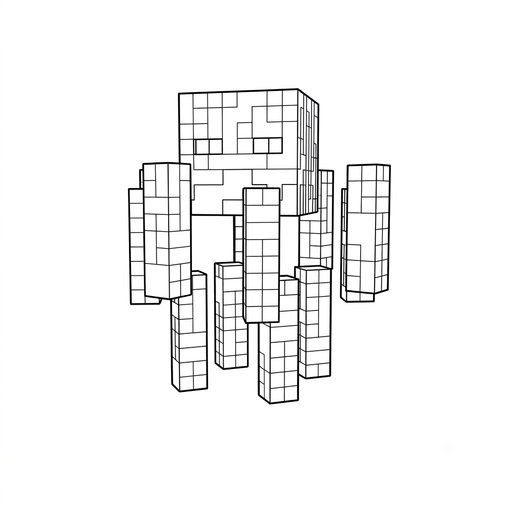 páginas para colorear para niños Blaze Minecraft