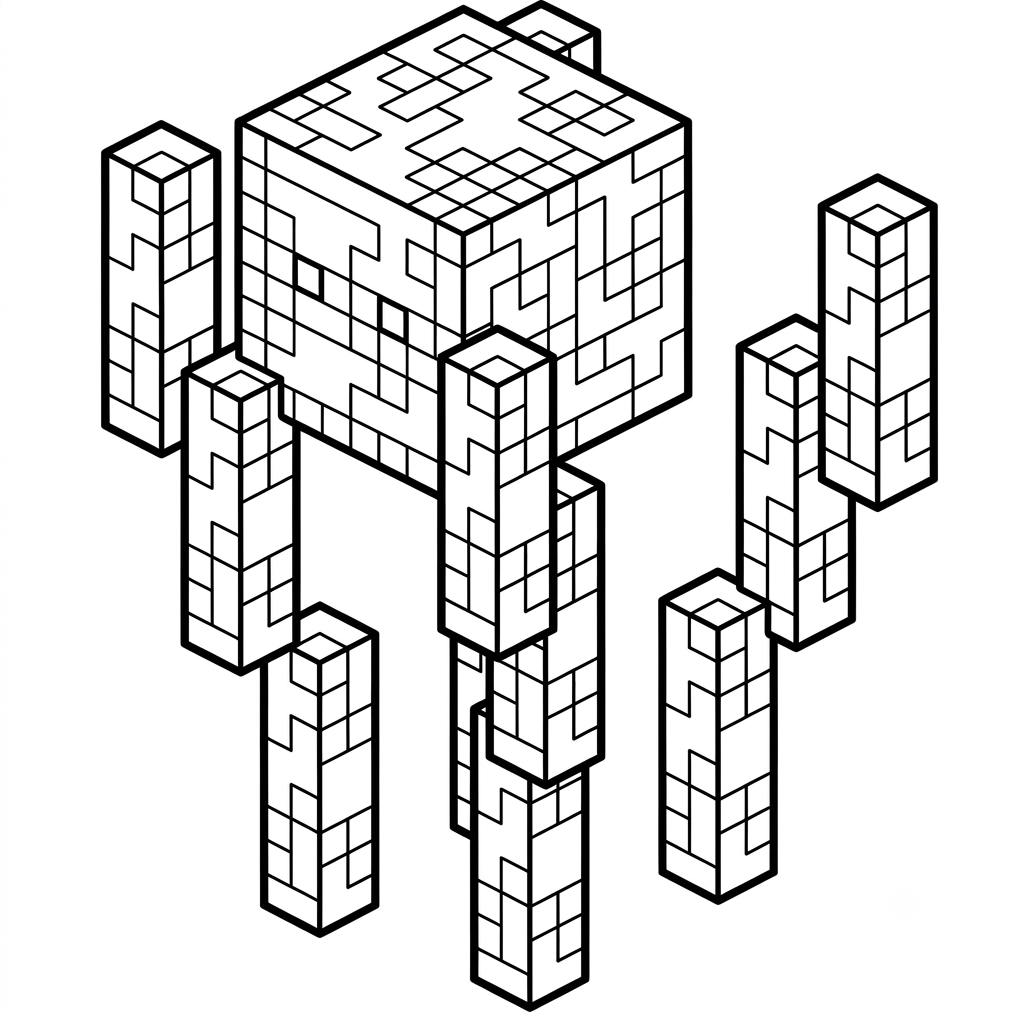 Blaze Minecraft páginas para colorear para adultos fáciles
