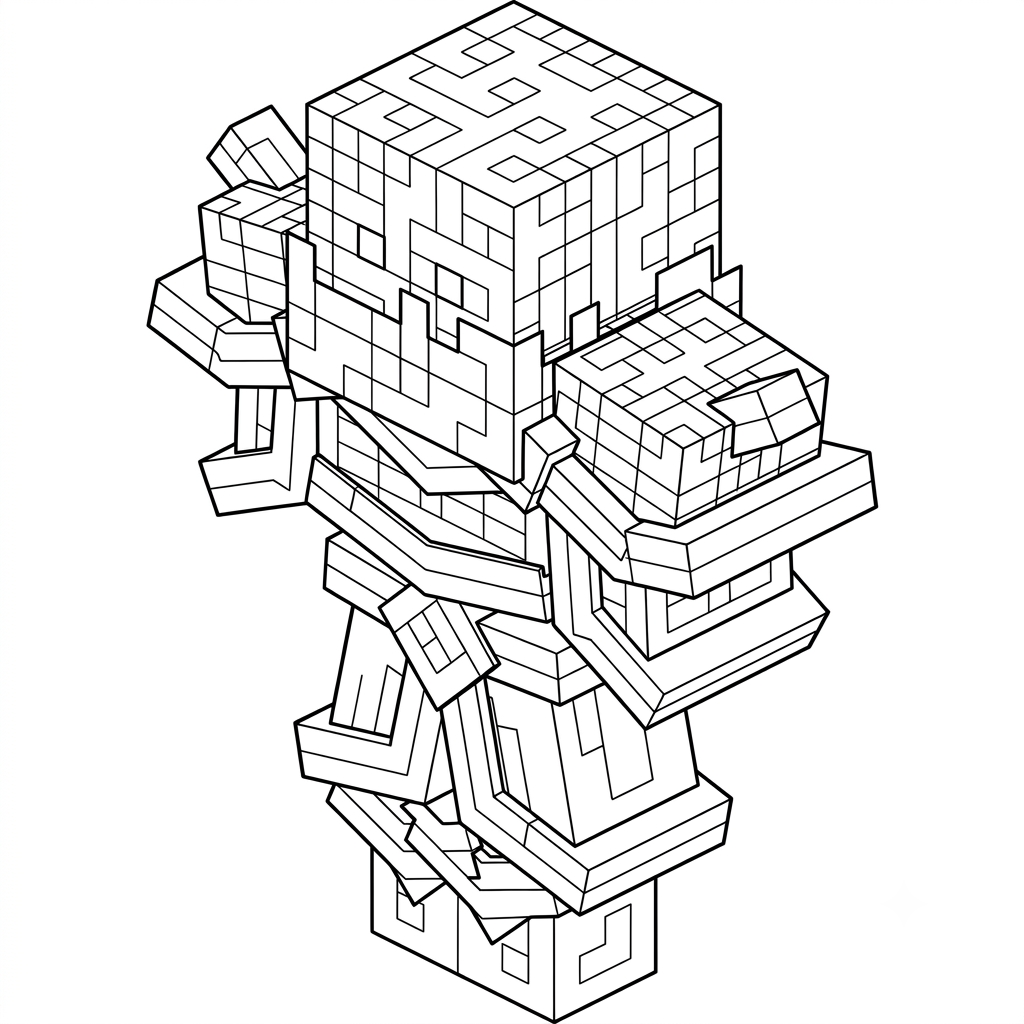 páginas para colorear imprimibles gratis Blaze Minecraft