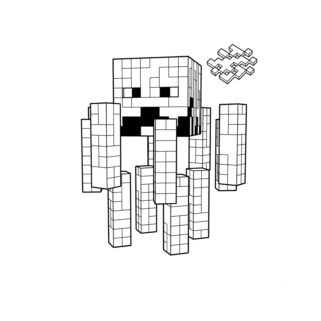 páginas para colorear gratis Blaze Minecraft para niños