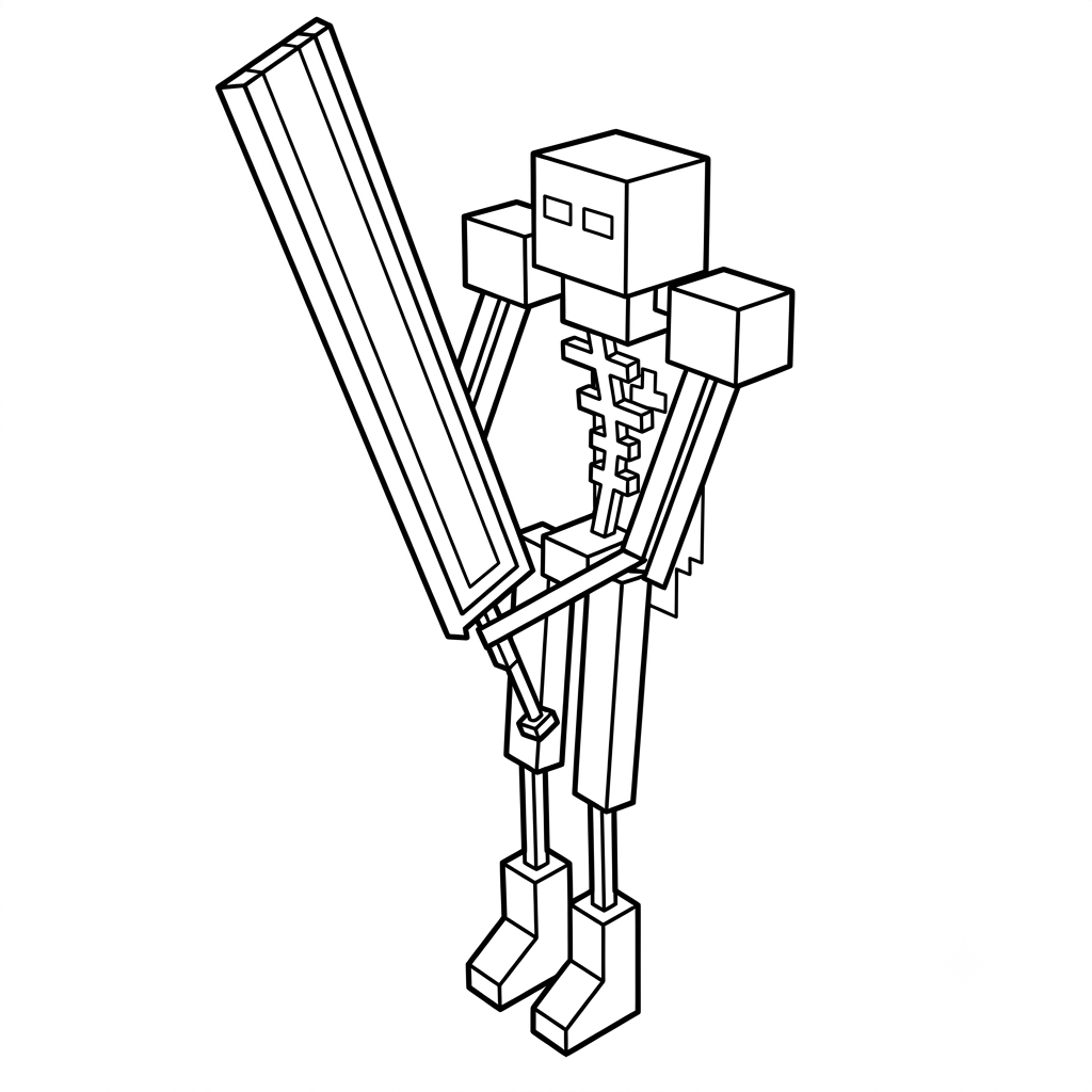 páginas para colorear gratis Ender Knight Minecraft para niños