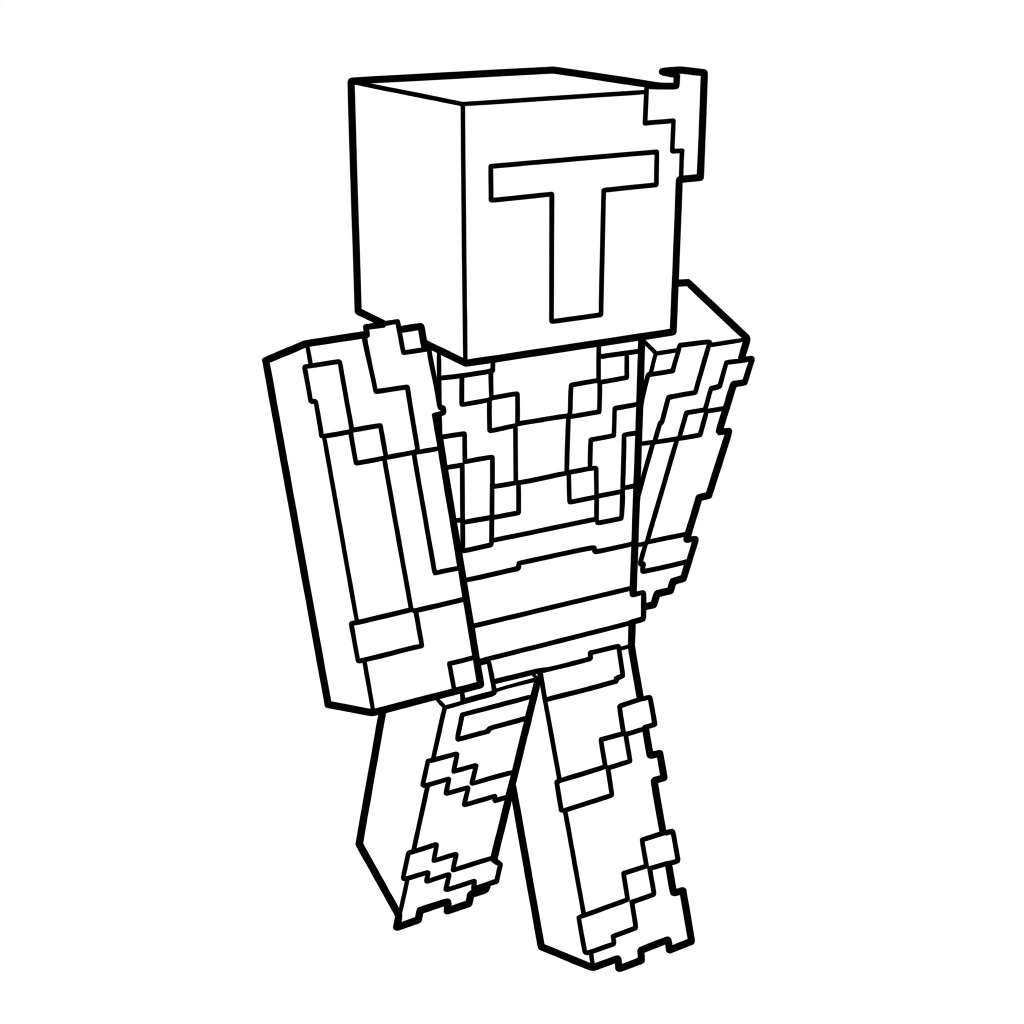 páginas para colorear detalladas de Ender Knight Minecraft
