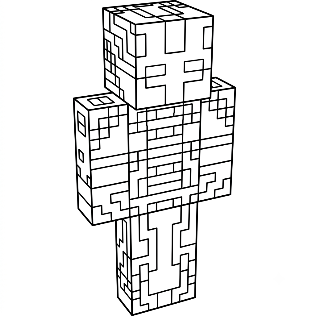 páginas para colorear de preescolar Ender Knight Minecraft