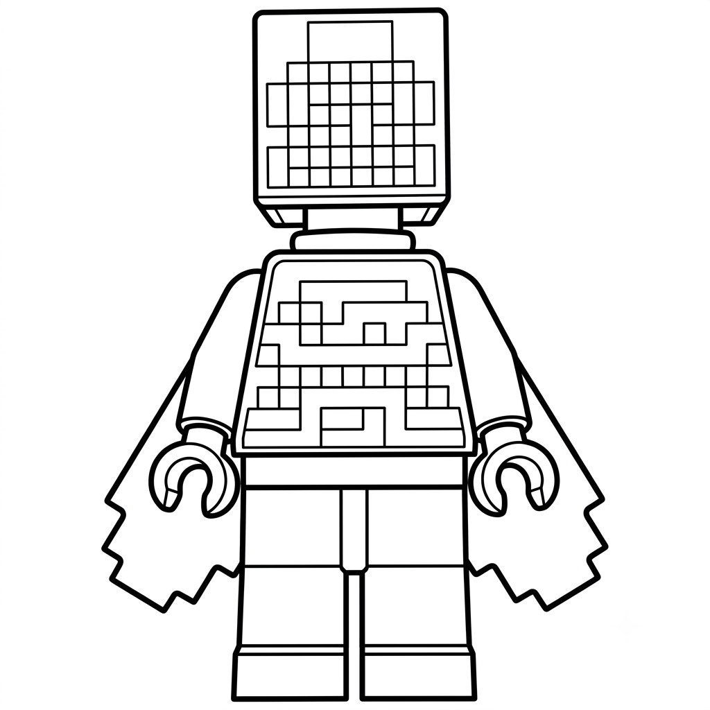 Ender Knight Minecraft para colorear