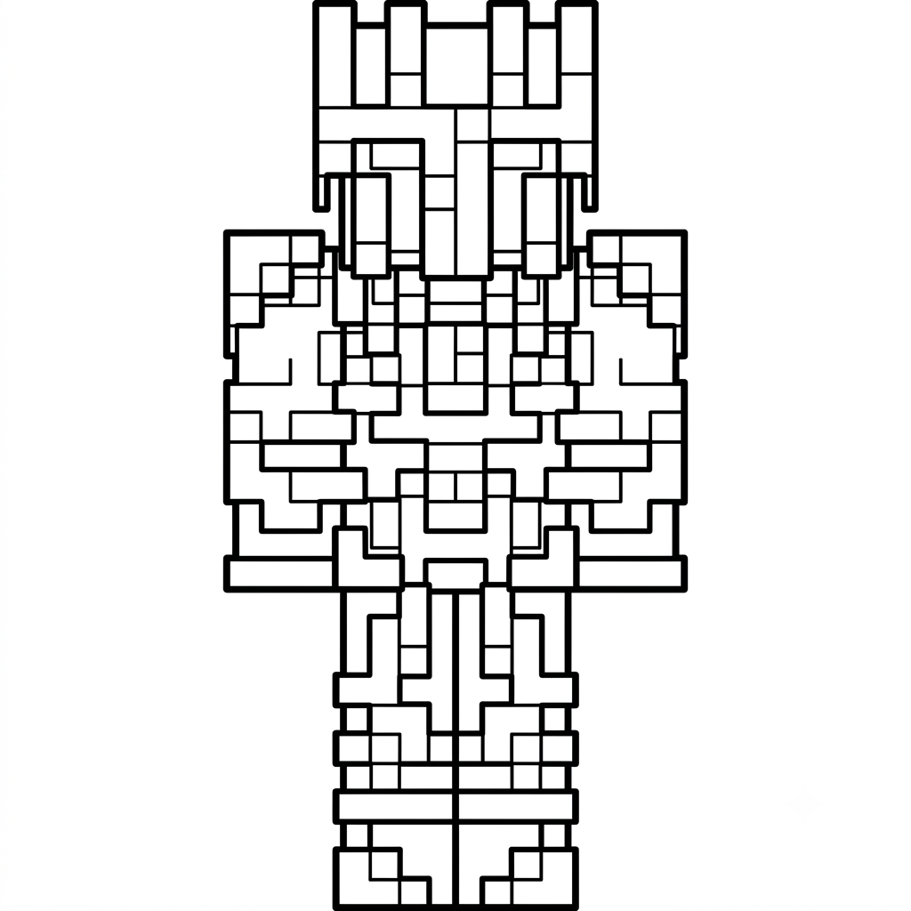 páginas para colorear imprimibles Ender Knight Minecraft para adultos