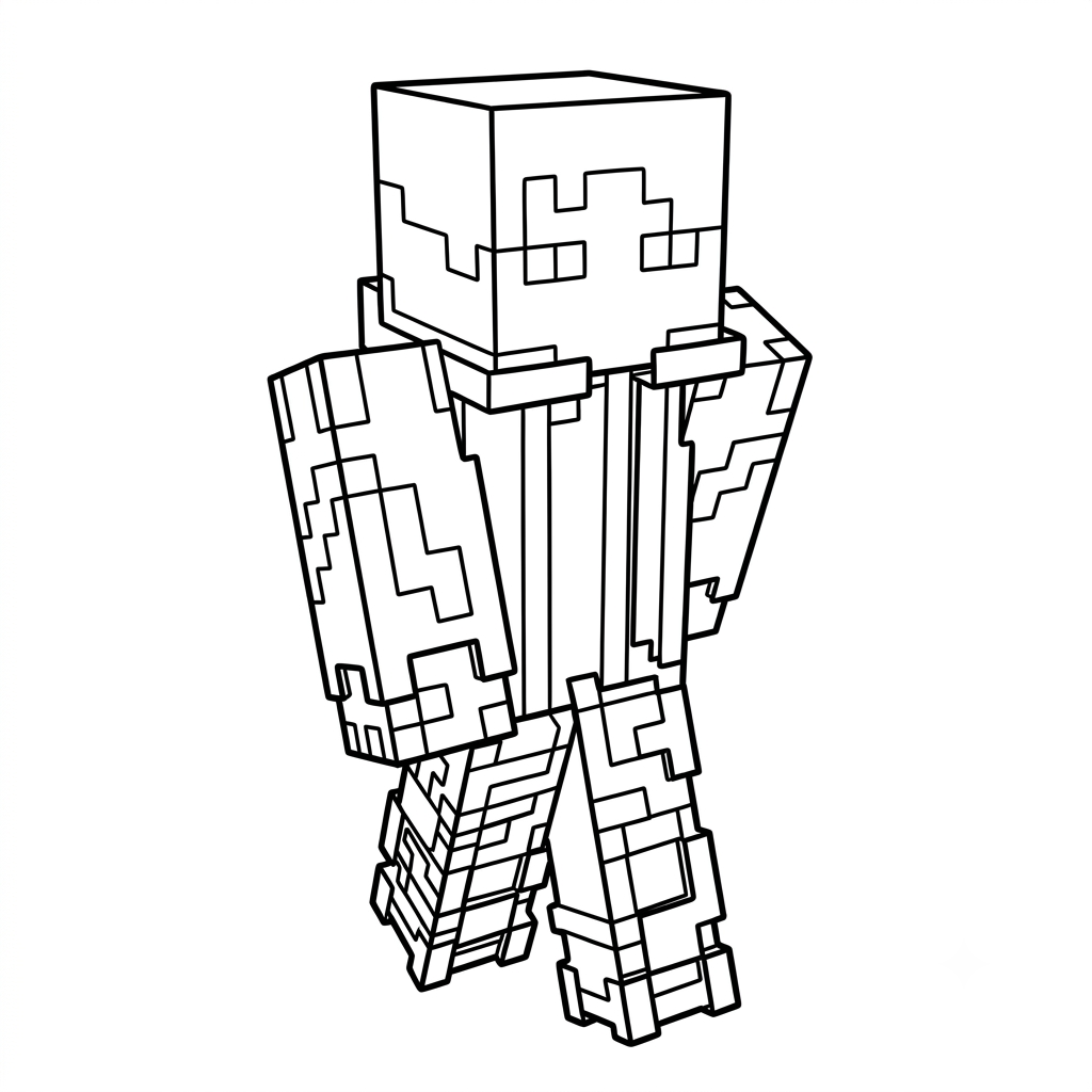 páginas para colorear para adultos Ender Knight Minecraft