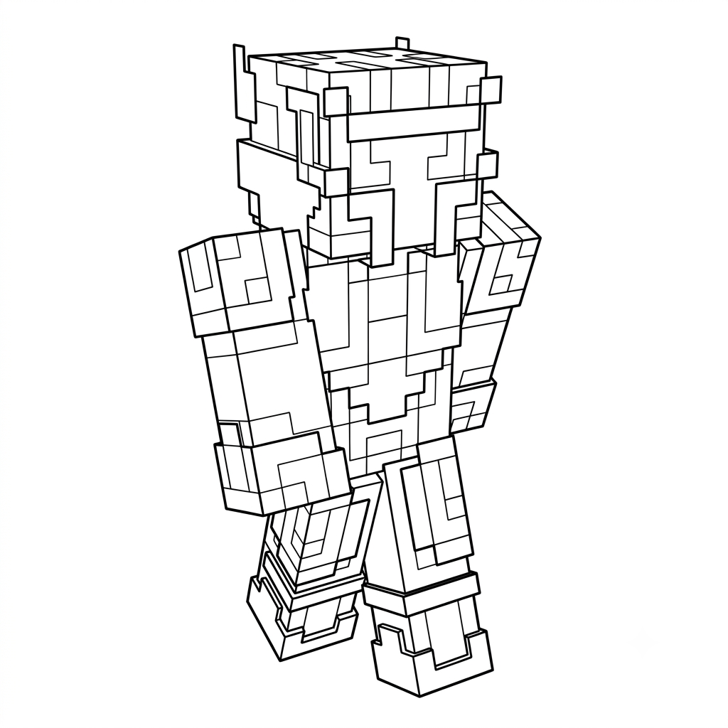 páginas para colorear Ender Knight Minecraft imprimibles