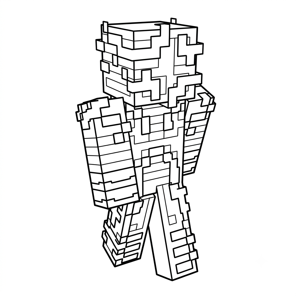 Ender Knight Minecraft páginas para colorear gratis