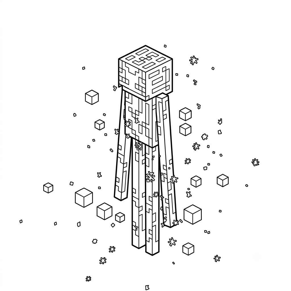 Enderman Minecraft 3 páginas para colorear de árboles Enderman Minecraft gratis