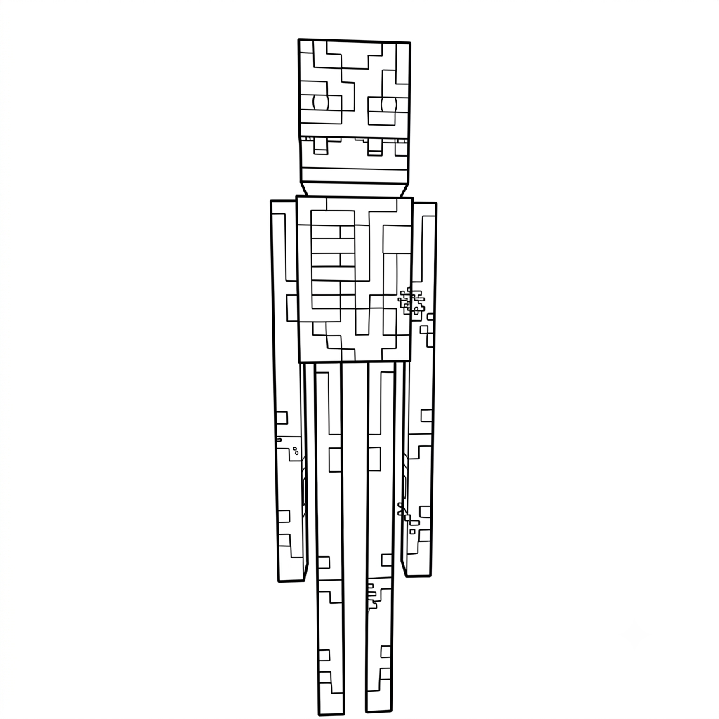 Enderman Minecraft 7 páginas para colorear de árboles Enderman Minecraft gratis 1