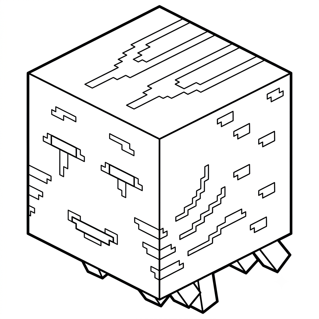 páginas para colorear para niños Ghast Minecraft