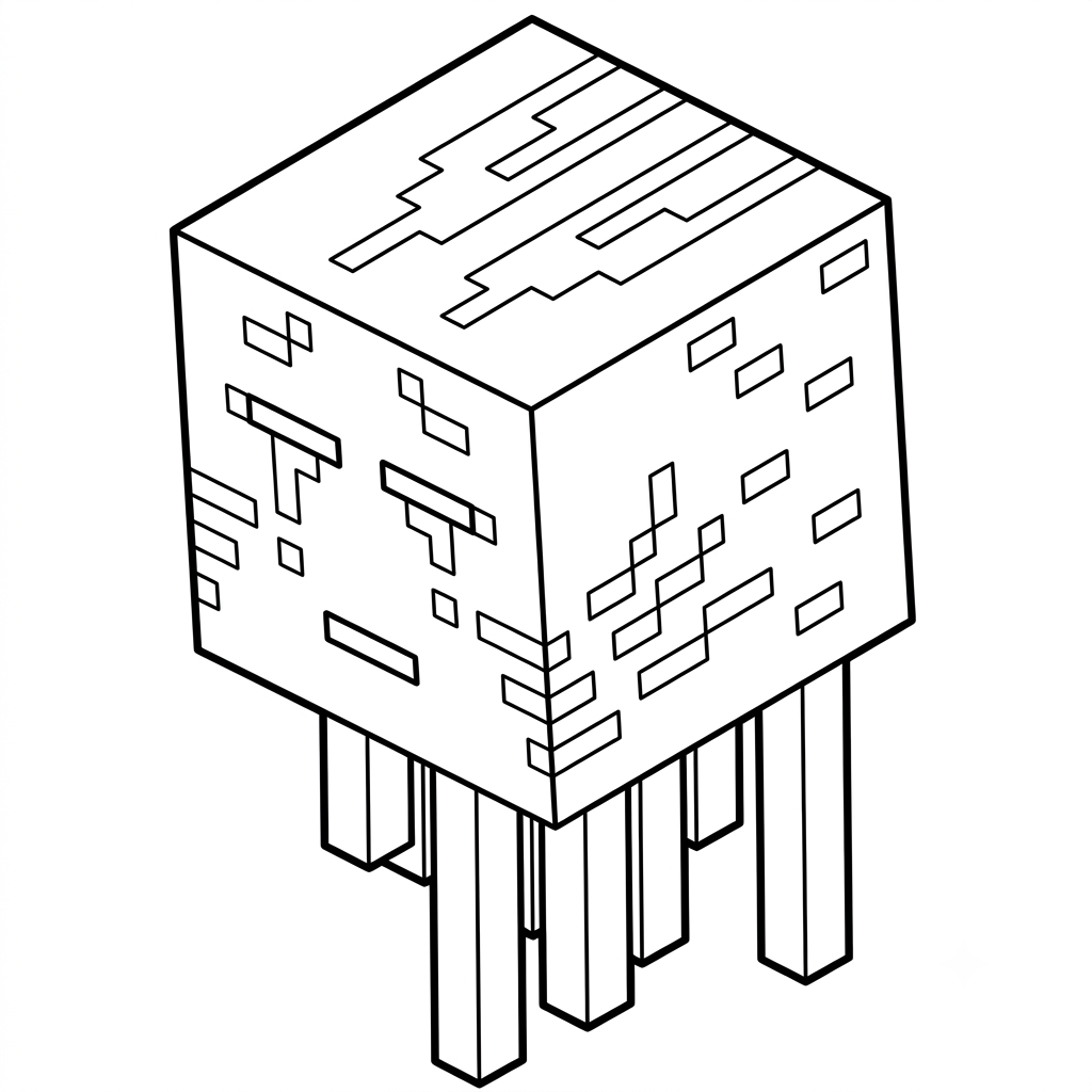 Ghast Minecraft para colorear