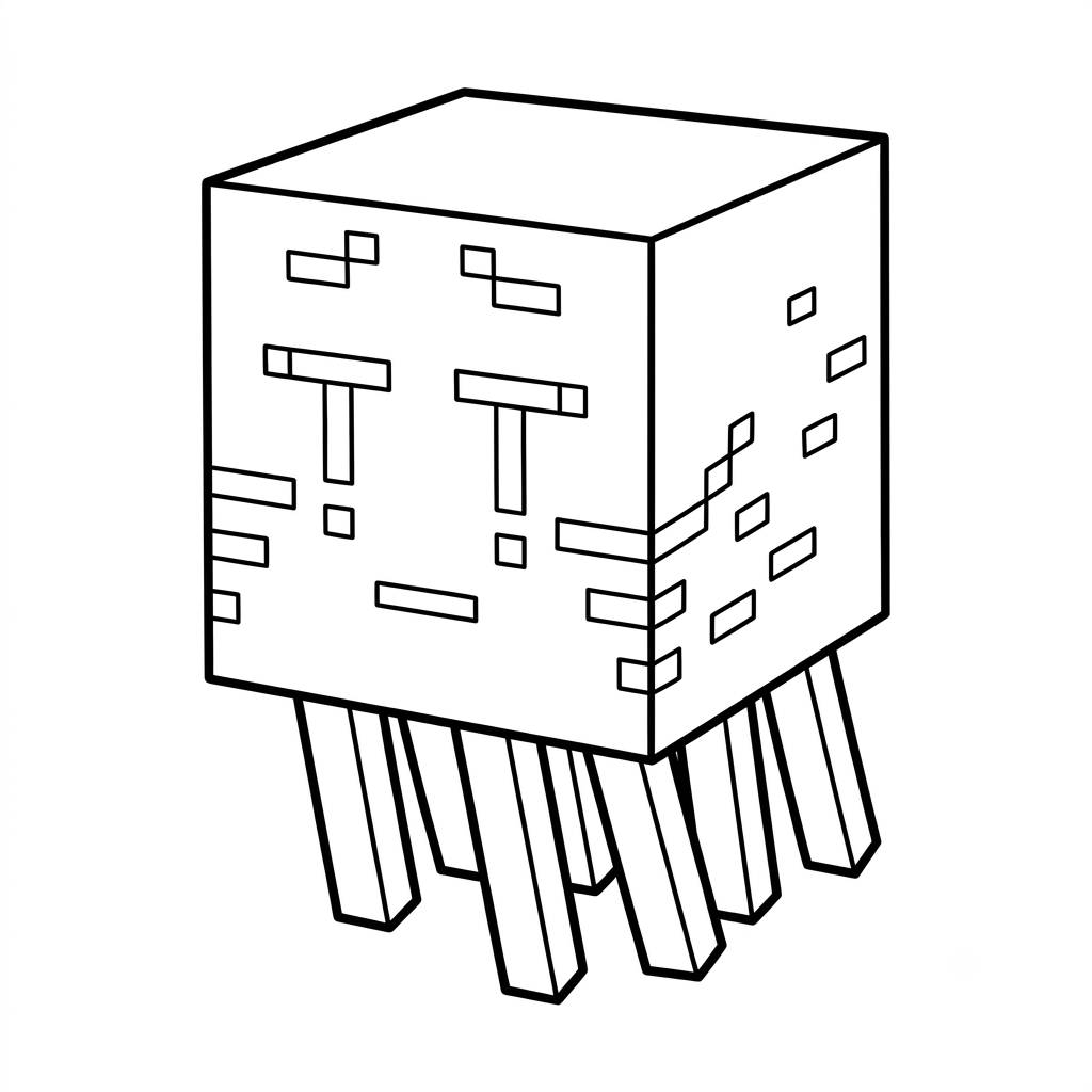 páginas para colorear detalladas de Ghast Minecraft