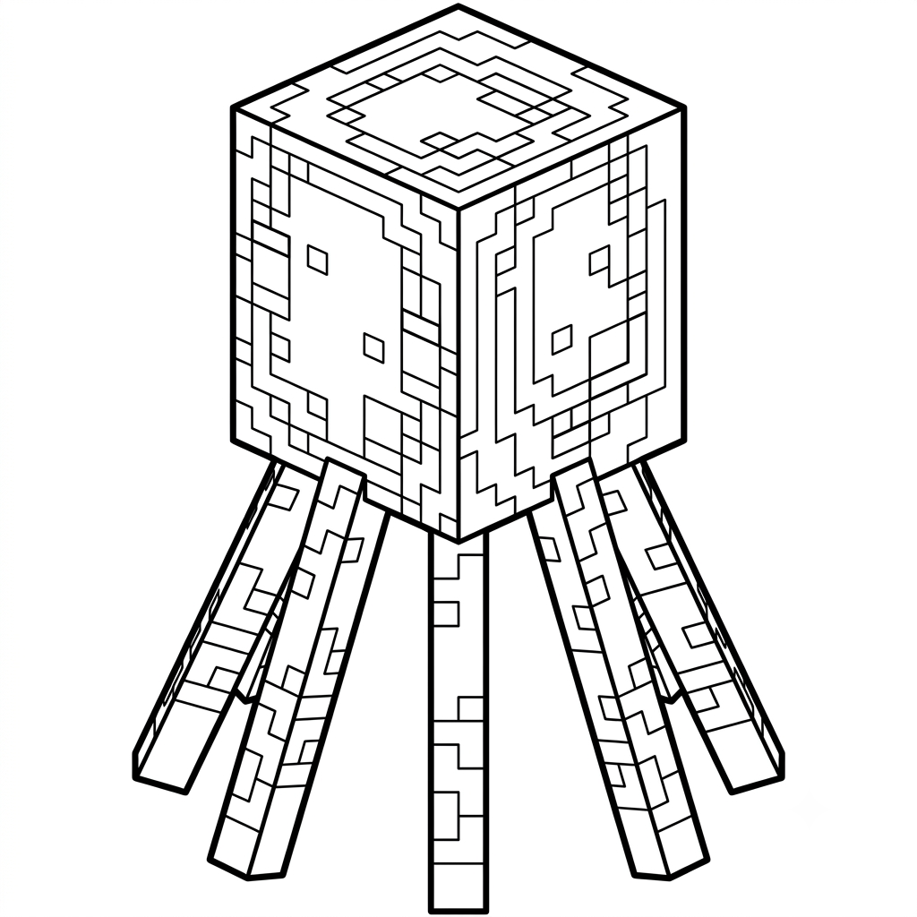 Glow Squid Minecraft 2 páginas para colorear Glow Squid Minecraft imprimibles gratis