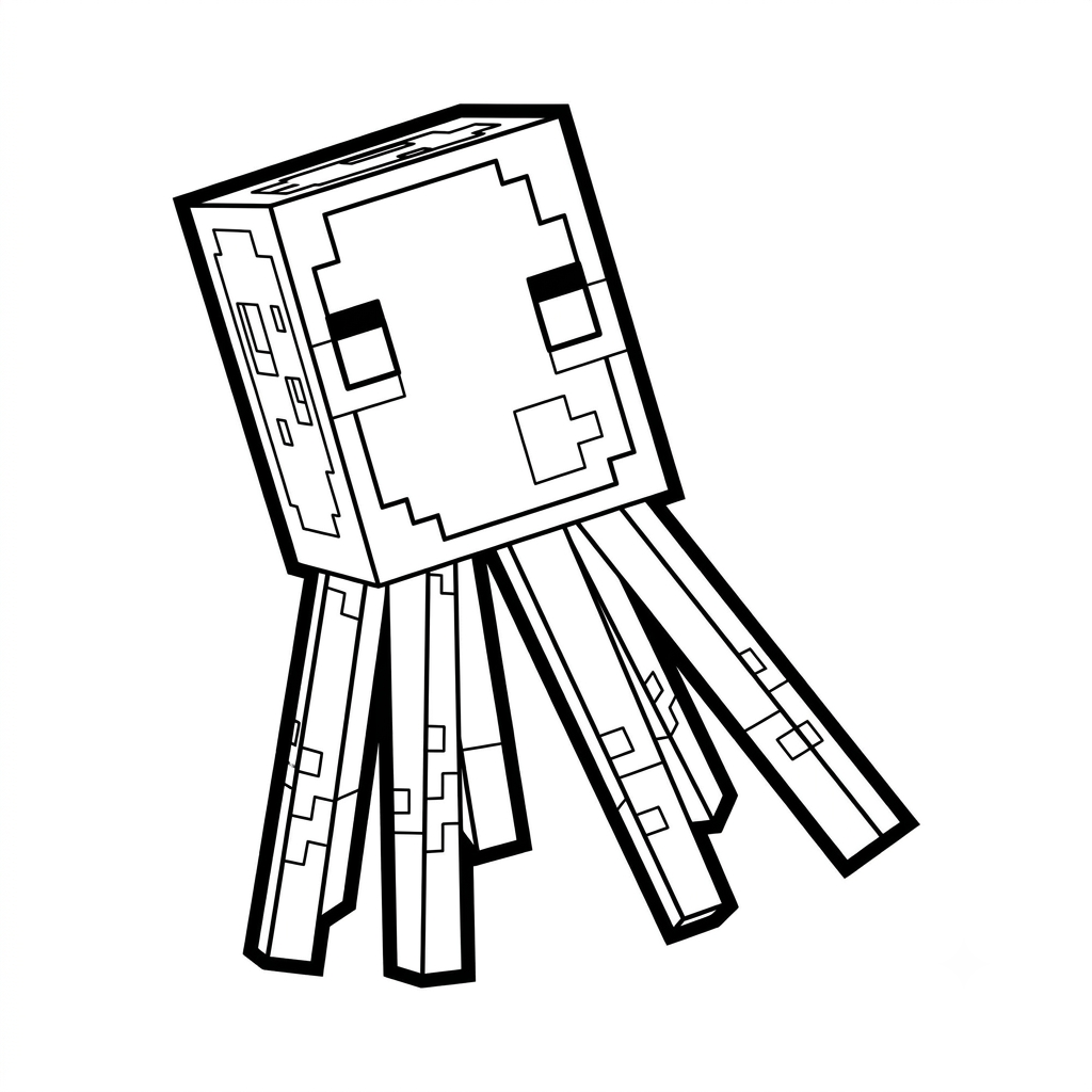 Glow Squid Minecraft 10 Glow Squid Minecraft páginas para colorear para imprimir 1