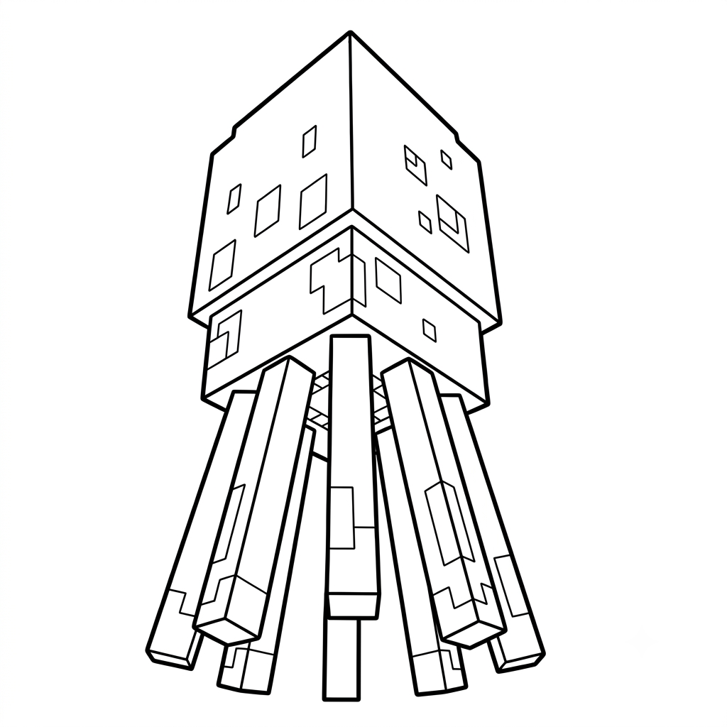 Glow Squid Minecraft 7 Glow Squid Minecraft páginas para colorear para imprimir