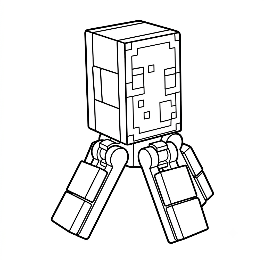Glow Squid Minecraft 6 páginas para colorear para imprimir gratis Glow Squid Minecraft