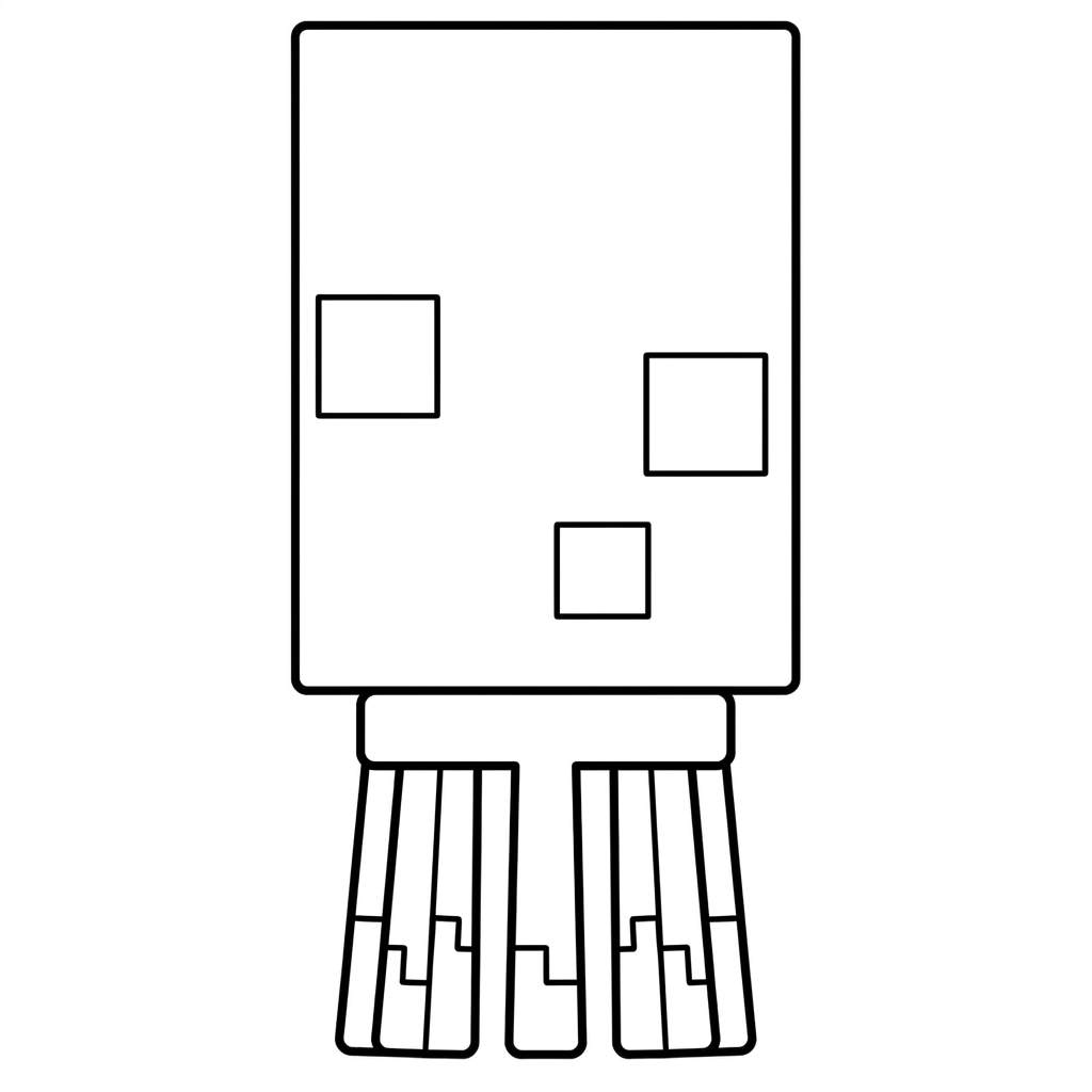 Glow Squid Minecraft 5 Glow Squid Minecraft páginas para colorear para imprimir gratis