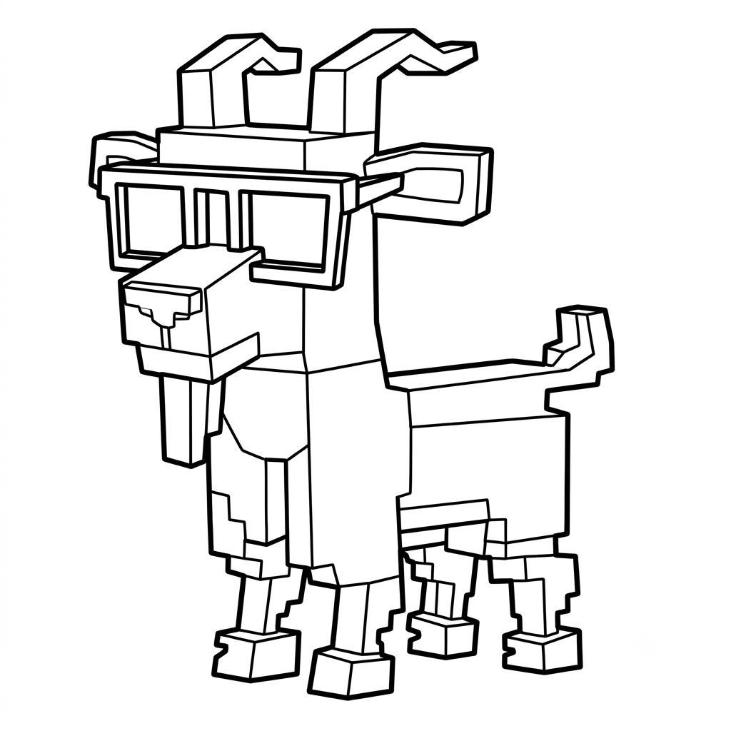 para colorear Goat Minecraft