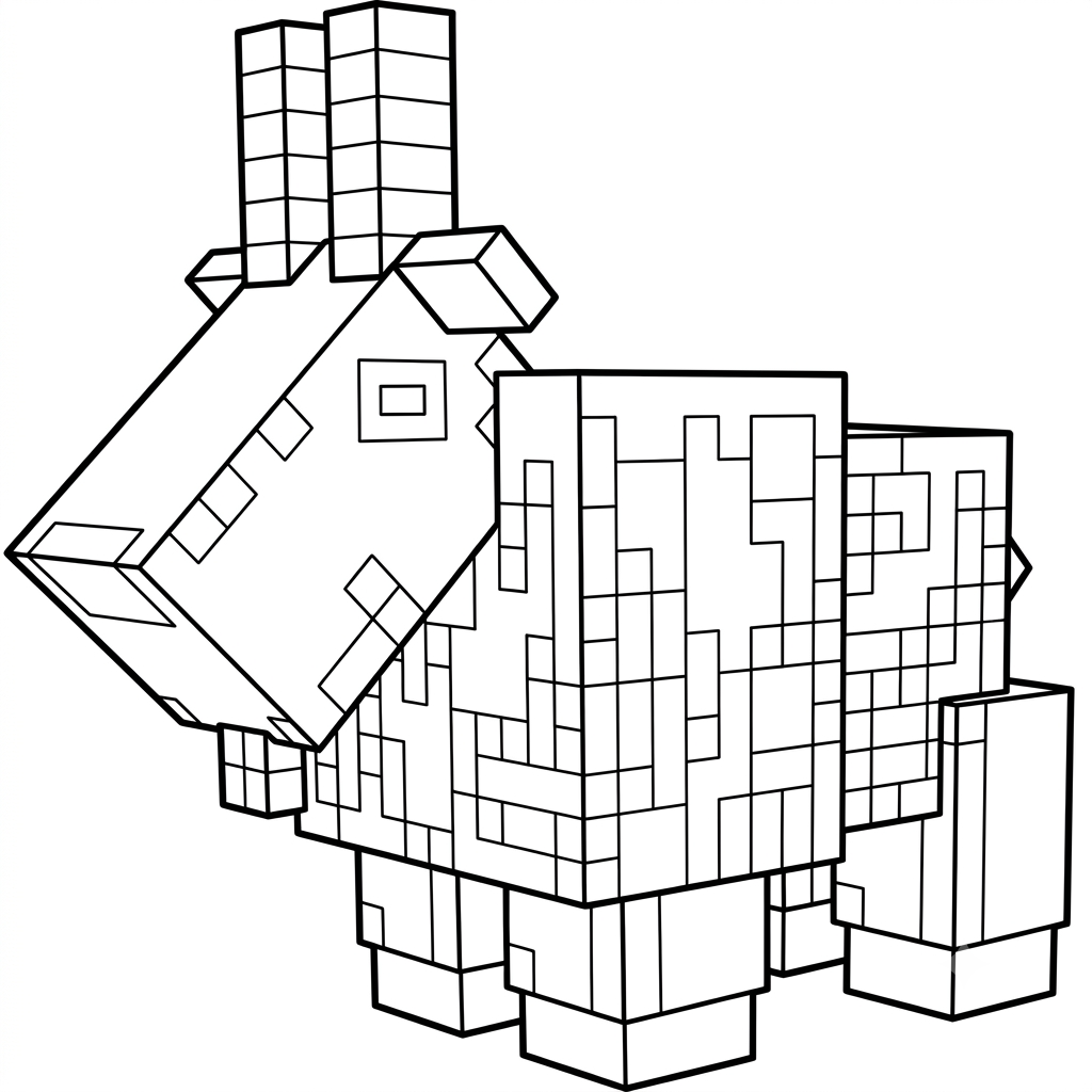 Goat Minecraft páginas para colorear para imprimir