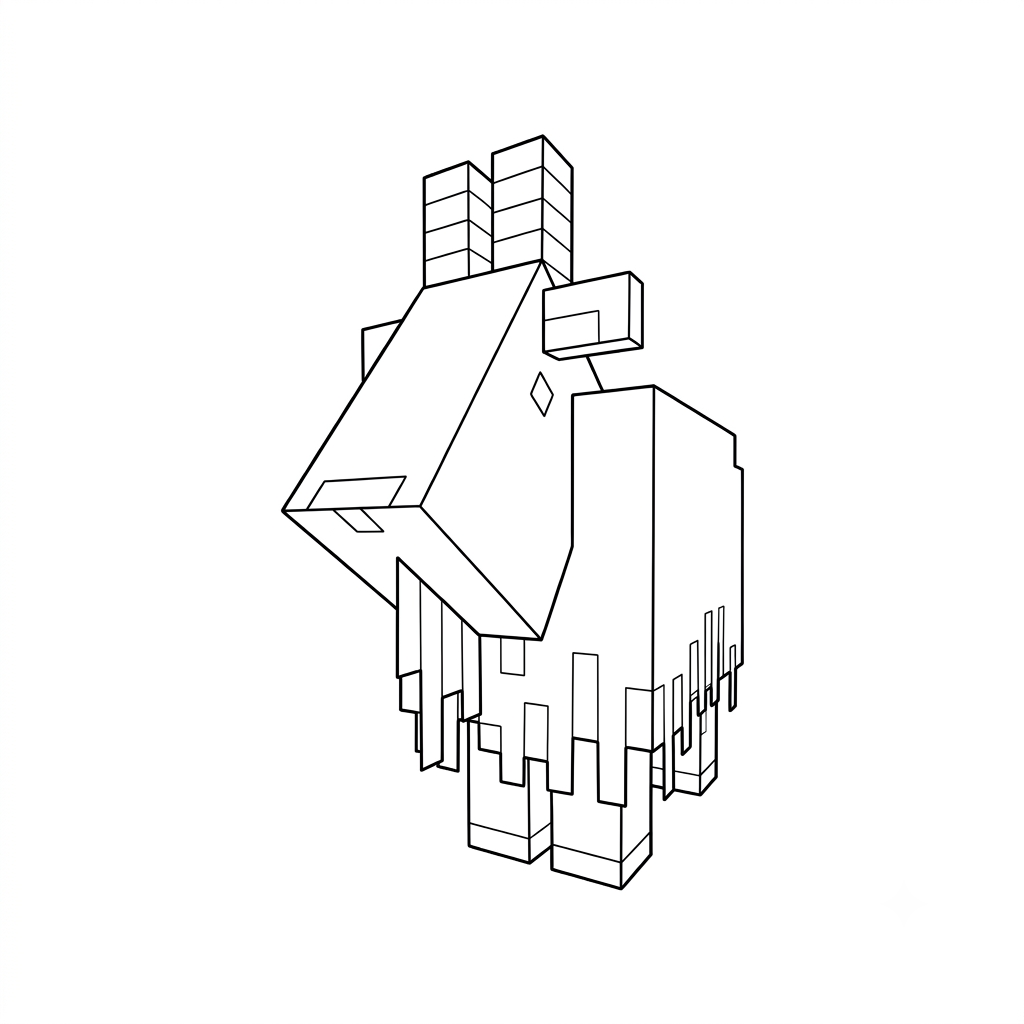 Goat Minecraft páginas para colorear para adultos fáciles