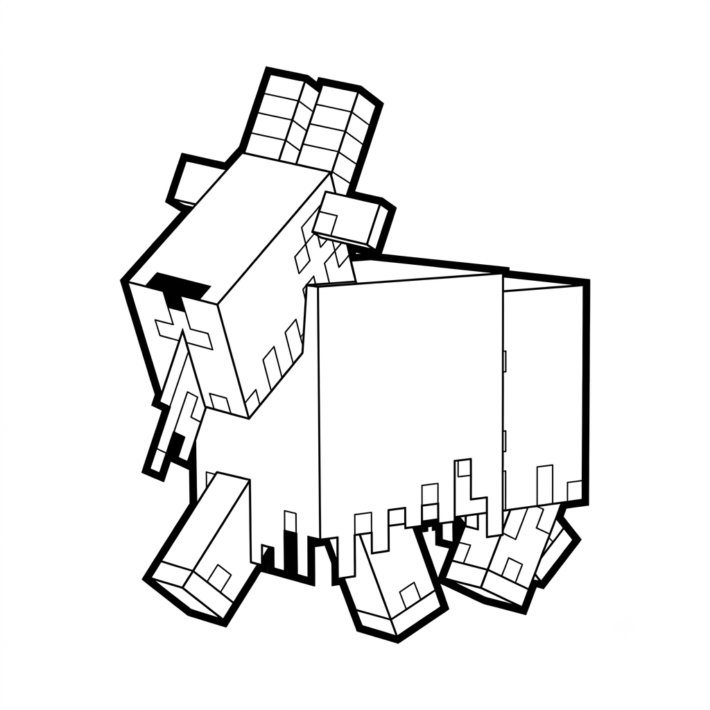 páginas para colorear imprimibles gratis Goat Minecraft