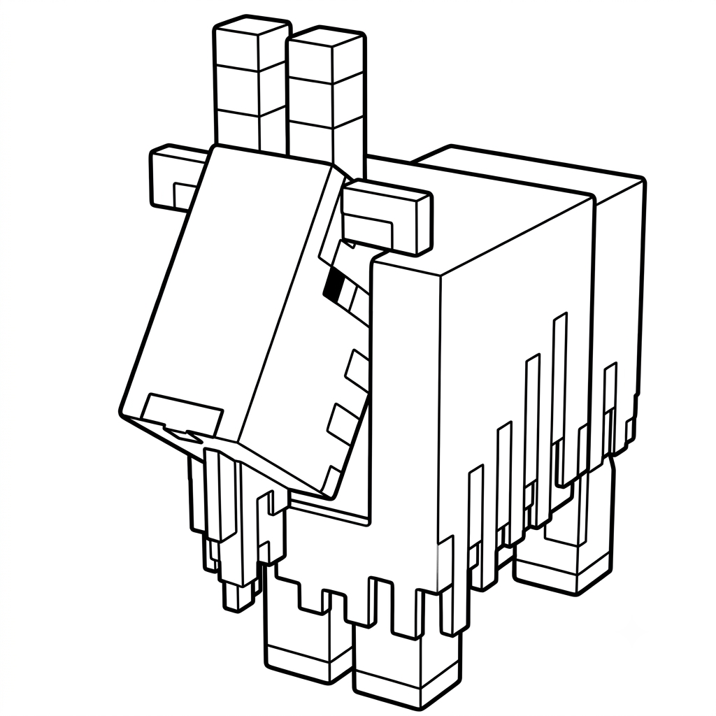 Goat Minecraft páginas para colorear