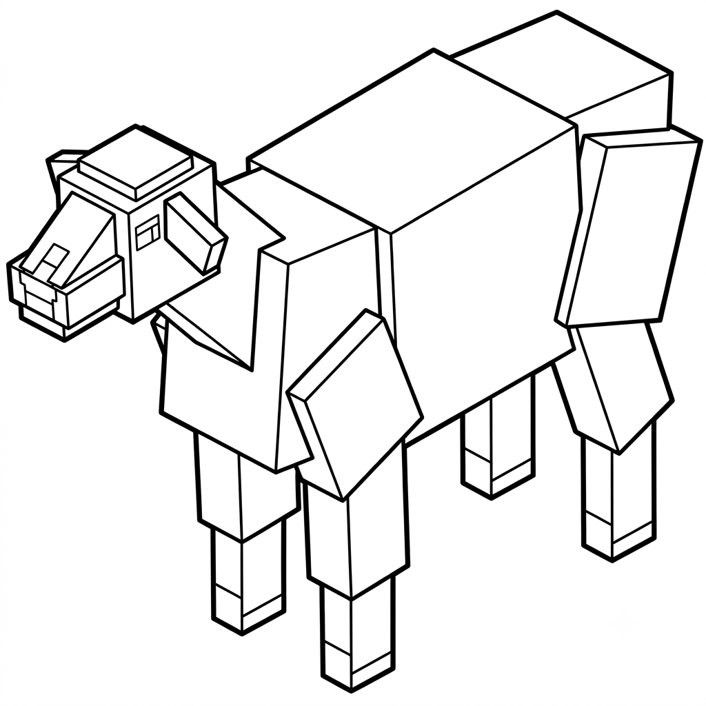 páginas para colorear Goat Minecraft imprimibles