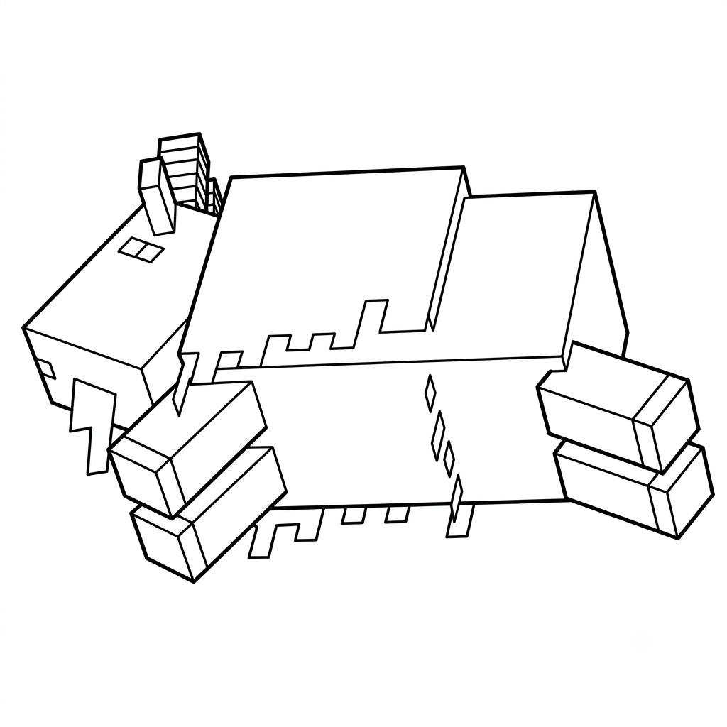 Goat Minecraft páginas para colorear fáciles