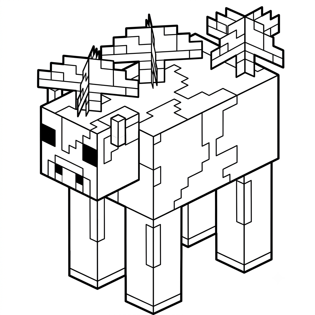 Mooshroom Minecraft dibujos para colorear