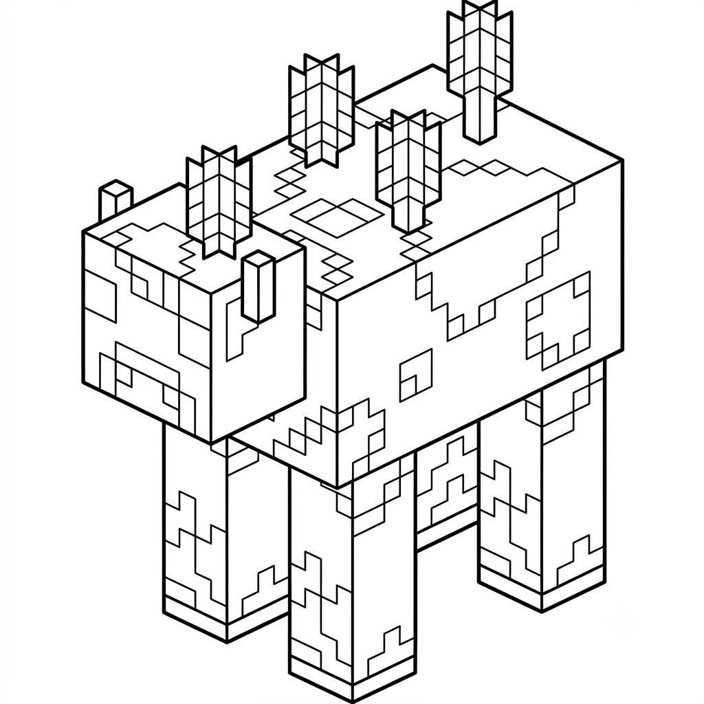 Mooshroom Minecraft páginas para colorear gratis 1