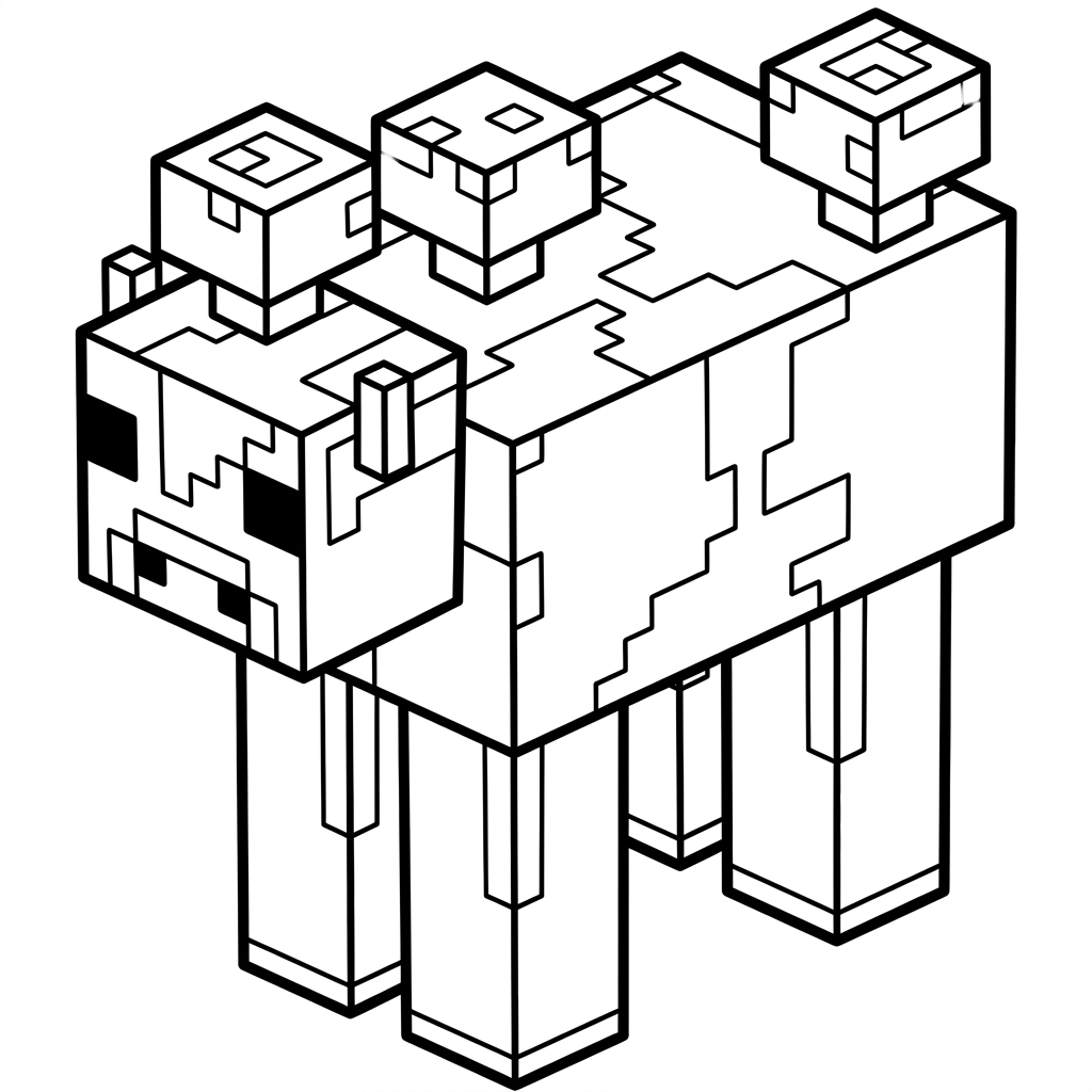 Mooshroom Minecraft páginas para colorear gratis