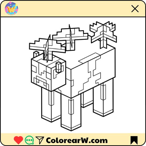 Mooshroom Minecraft para colorear thumbnail