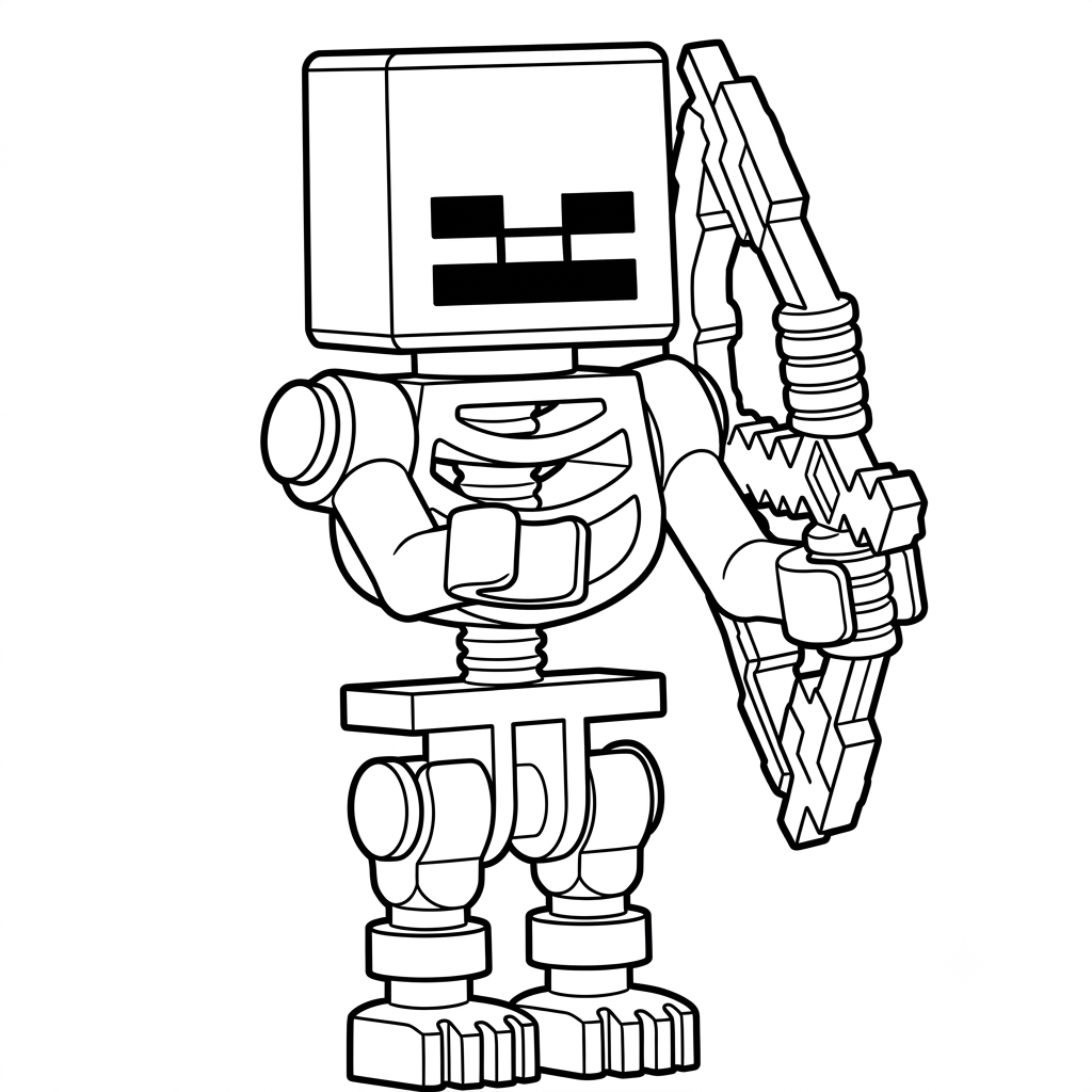 páginas para colorear imprimibles Mossy Skeleton Minecraft