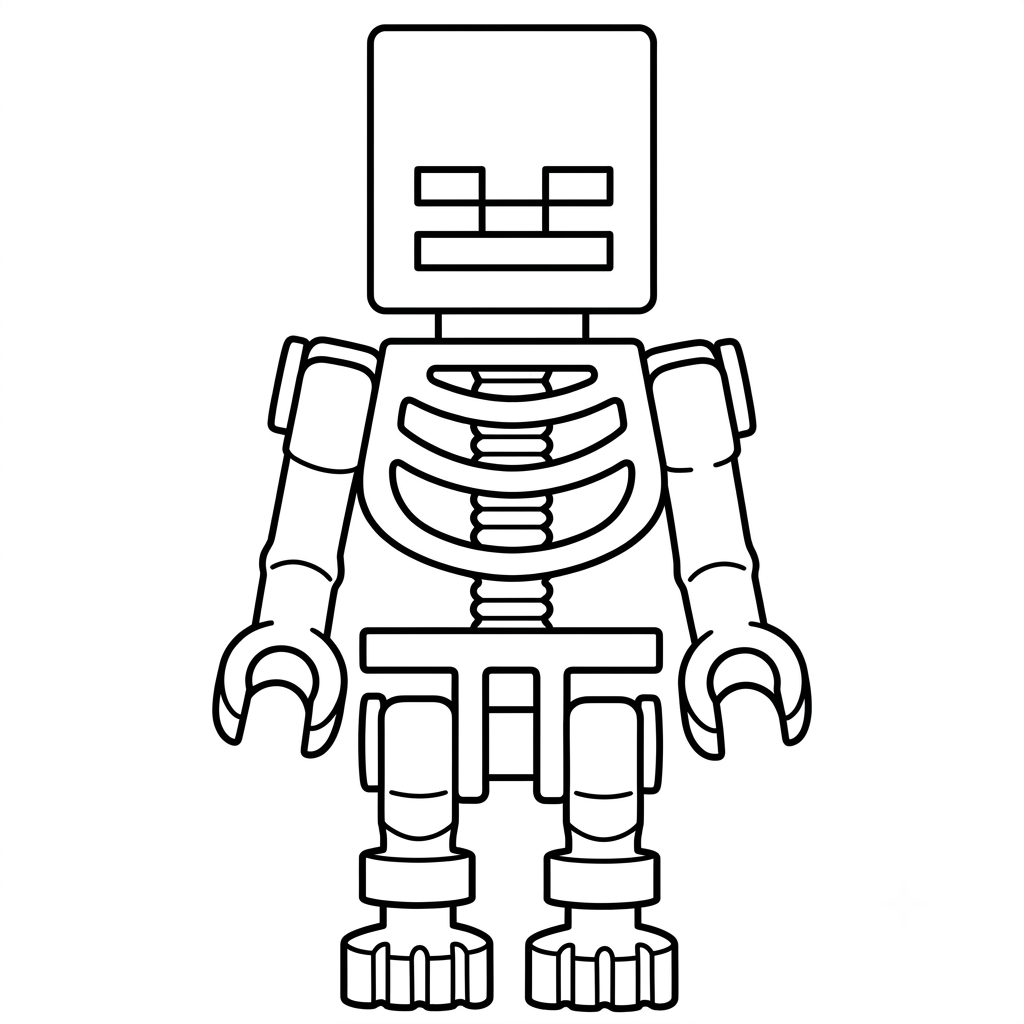Mossy Skeleton Minecraft páginas para colorear imprimibles