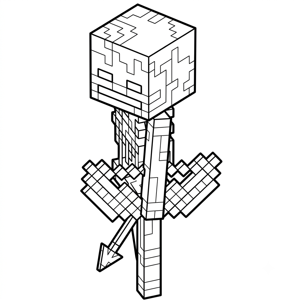 Mossy Skeleton Minecraft páginas para colorear para adultos pdf