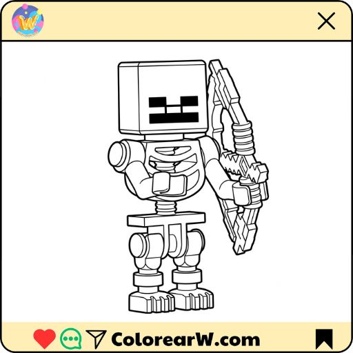 Mossy Skeleton Minecraft para colorear thumbnail