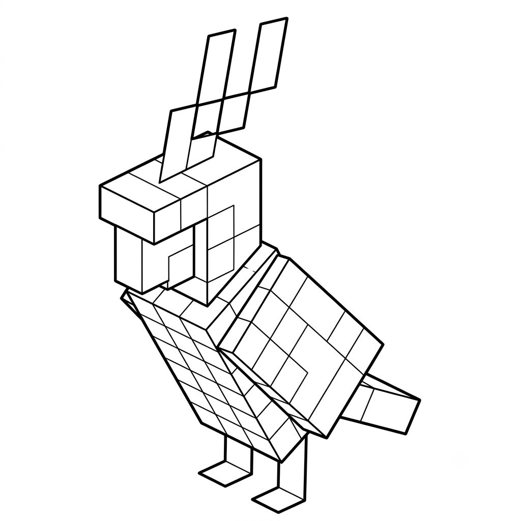 páginas para colorear imprimibles Parrot Minecraft