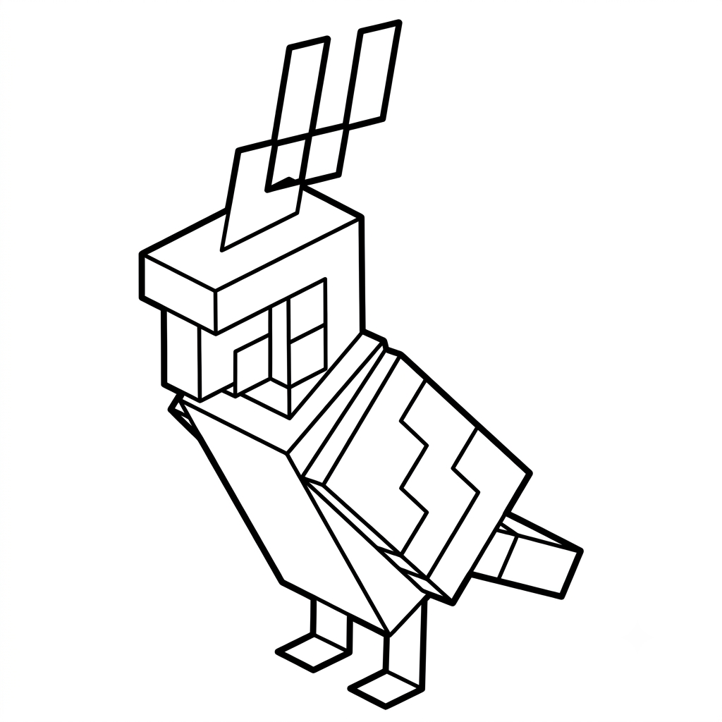 páginas para colorear gratis Parrot Minecraft