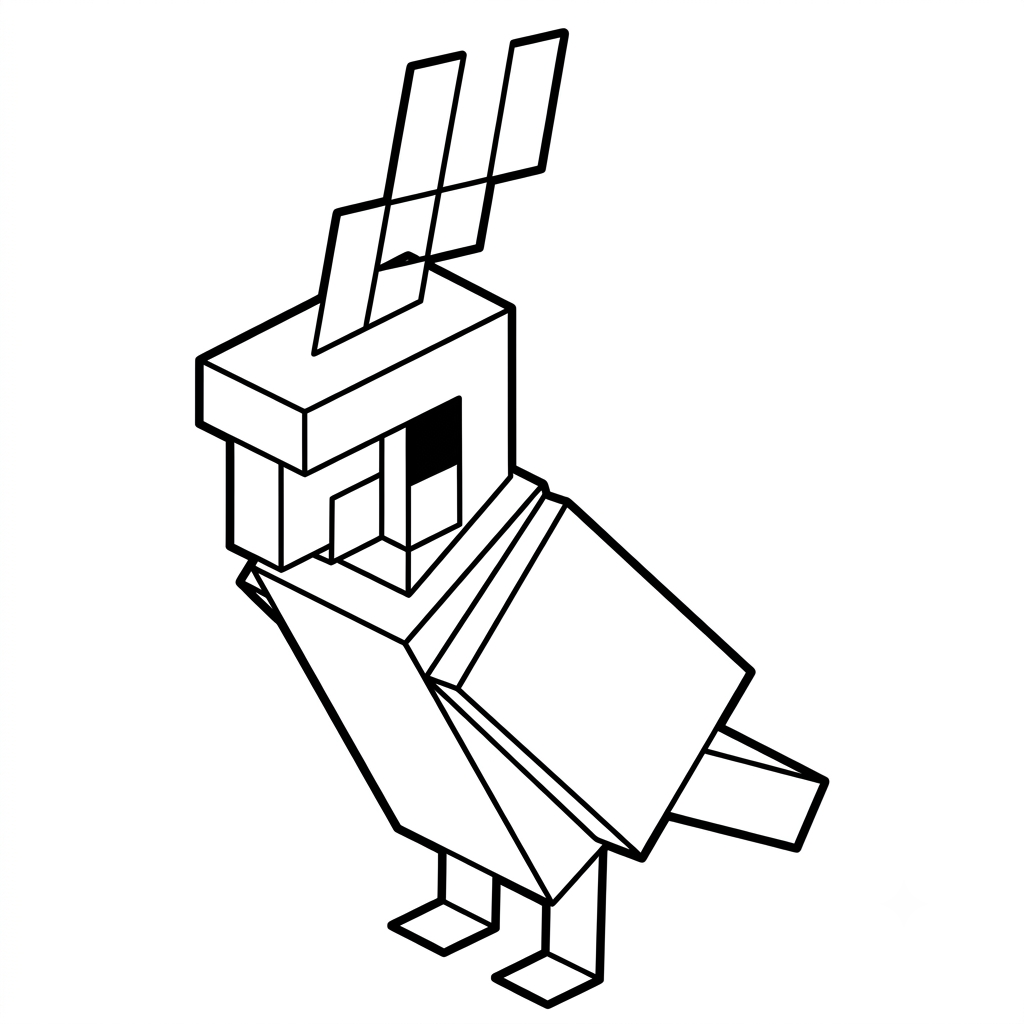 páginas para colorear gratis Parrot Minecraft 2