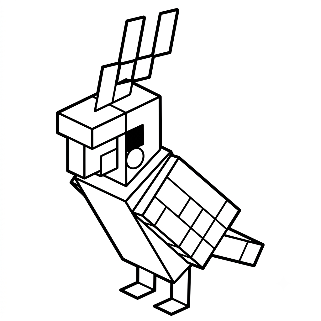 Parrot Minecraft páginas para colorear gratis 1
