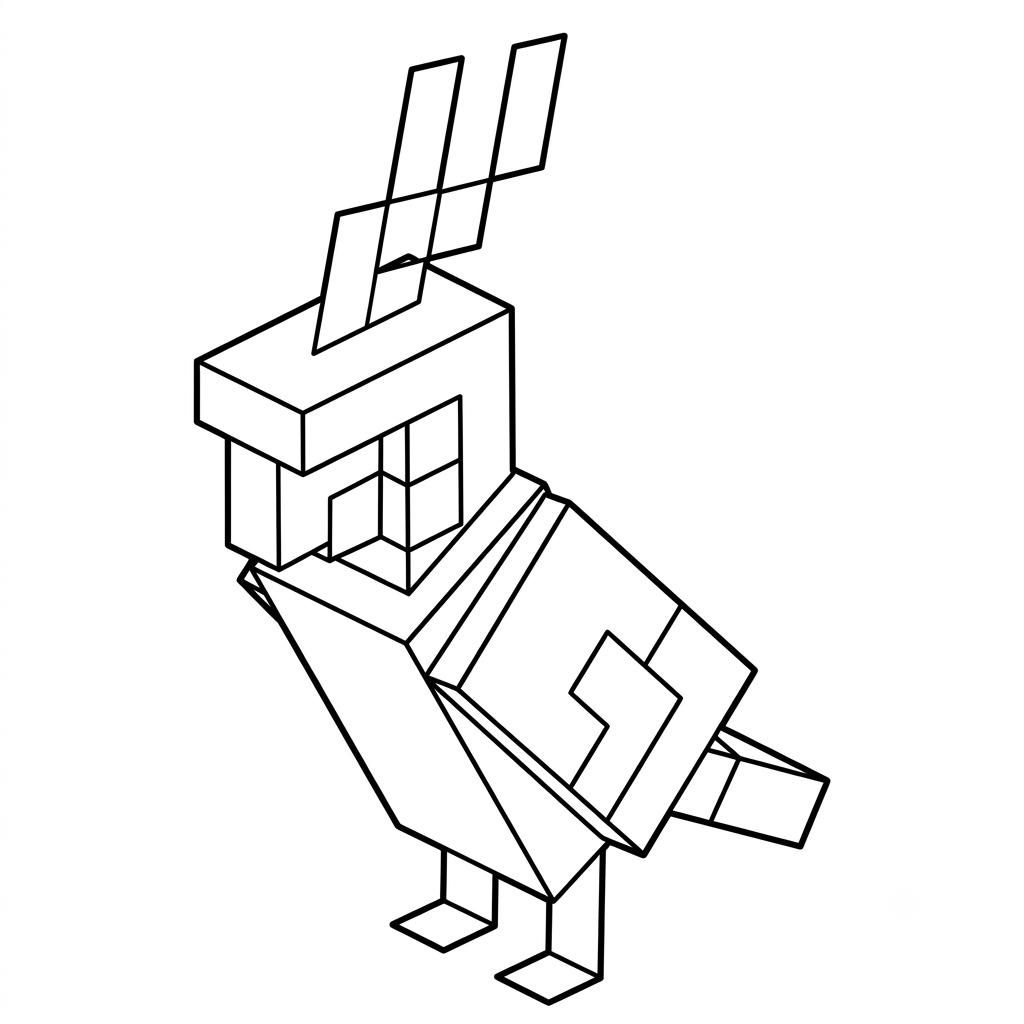 páginas para colorear Parrot Minecraft