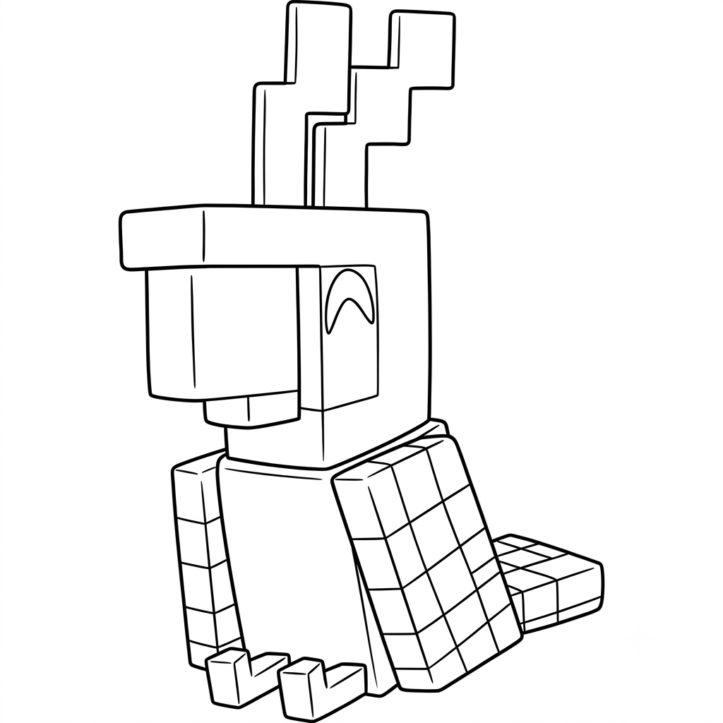páginas para colorear gratis Parrot Minecraft 1